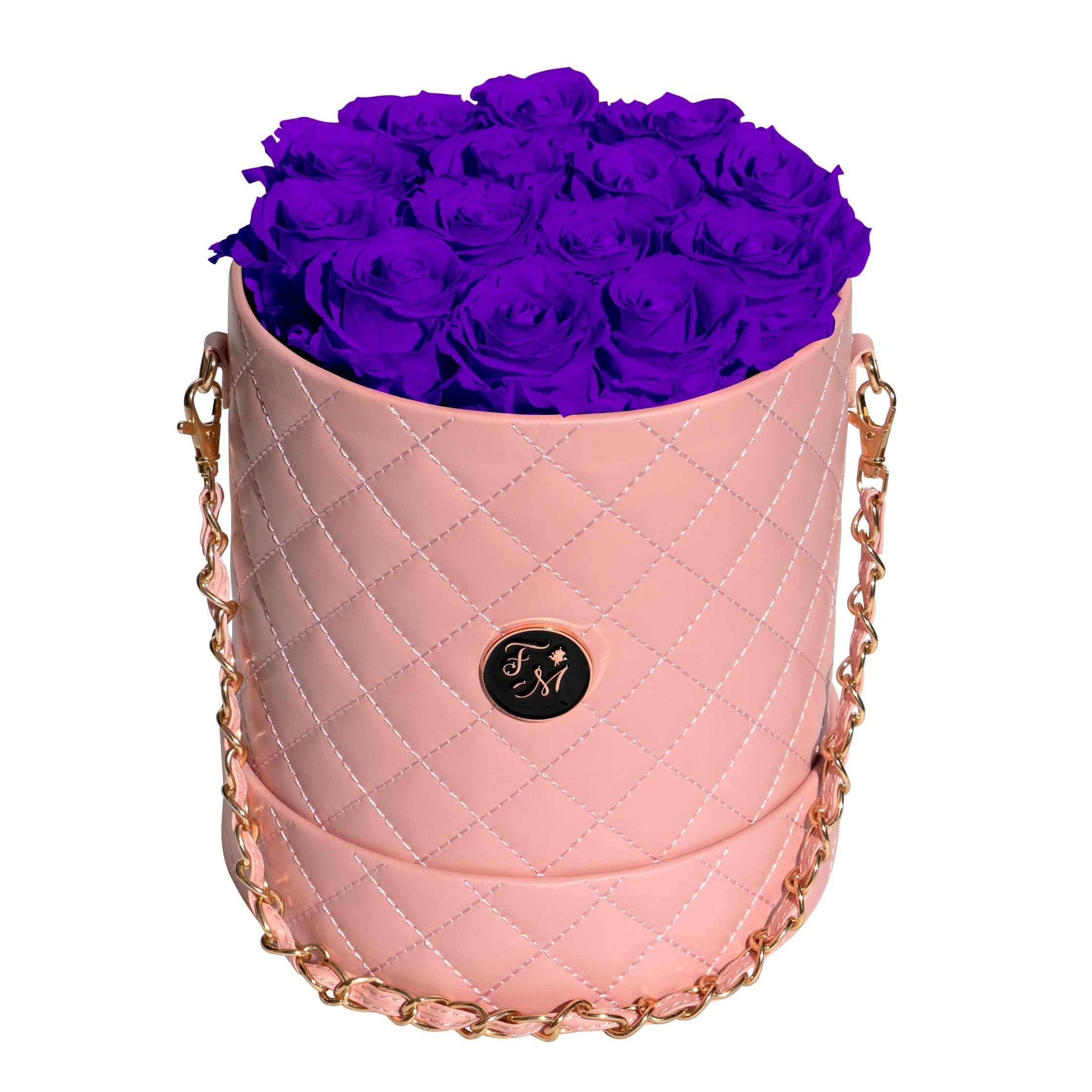 Forever Rose Hat Box Bouquet (Medium Pink Box- 12 Roses)