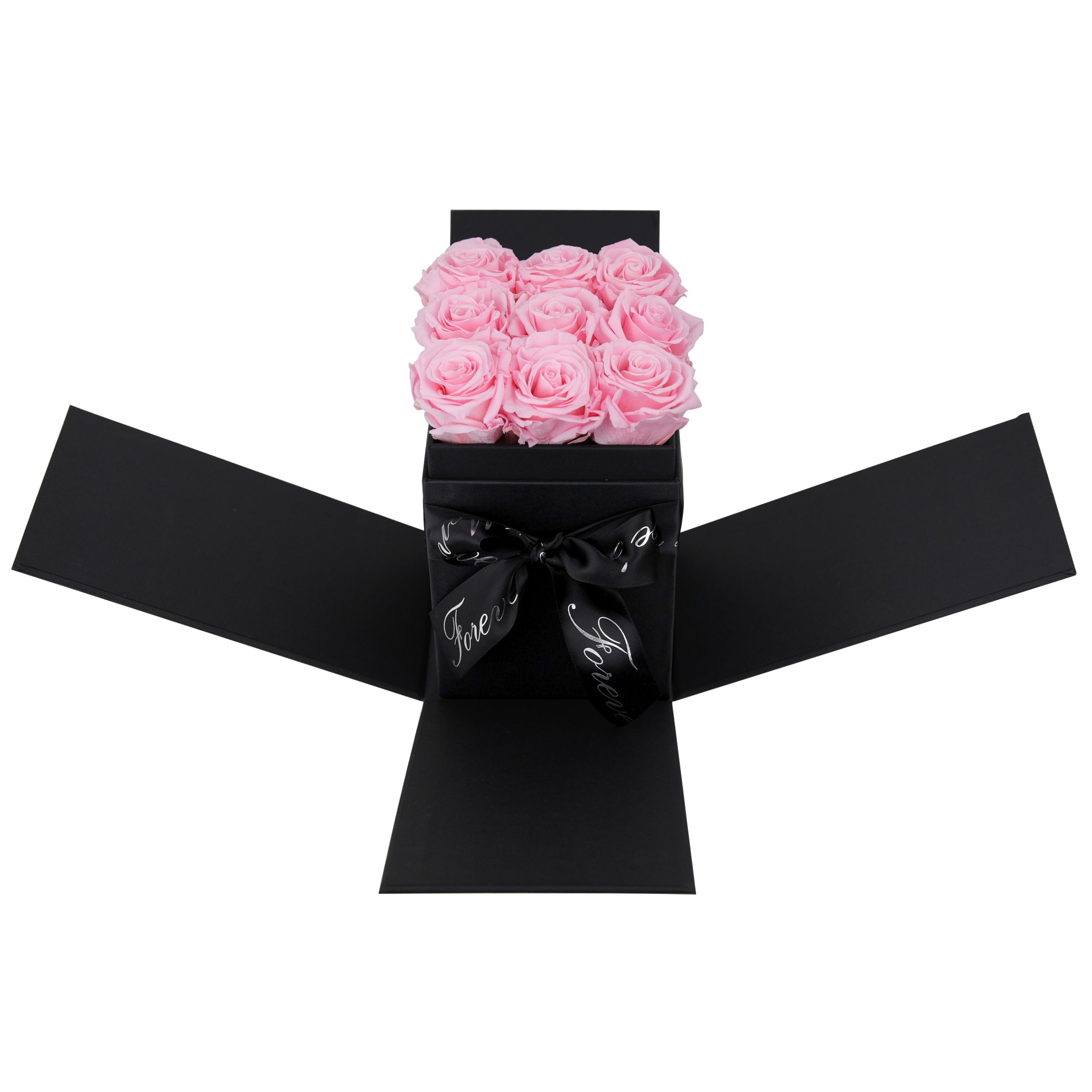 Butterfly Surprise Rose Box Bouquet - 9 Roses (Black Box)