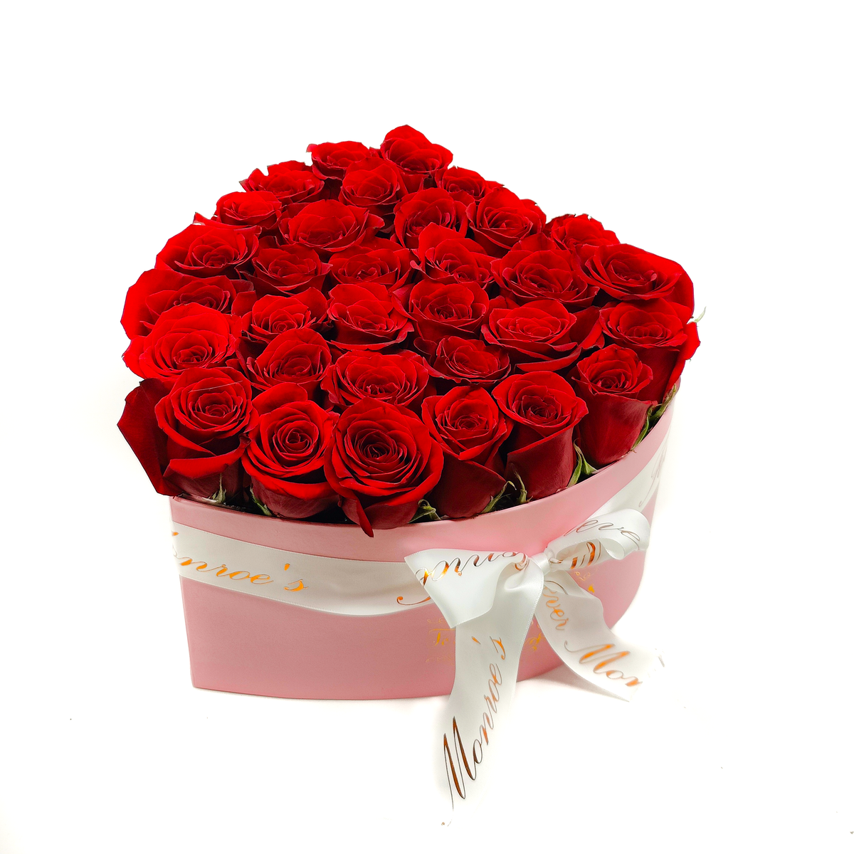 Heart Box Rose Bouquet - Large (Pink Box)